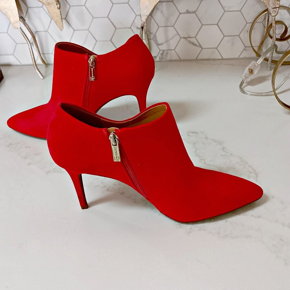 JESSICA SIMPSON RED AVERNA STILLETO BOOTIE